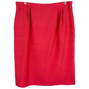 Atrium Collection Size 16 Skirt Pencil Red Hot Pink Lined Back‎ Zip Career 1631
